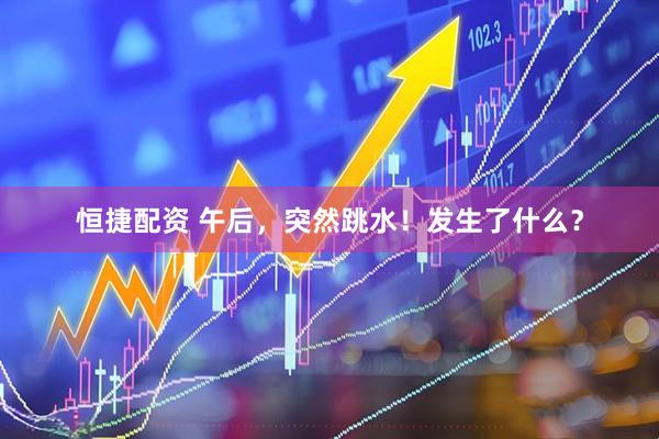 恒捷配资 午后，突然跳水！发生了什么？